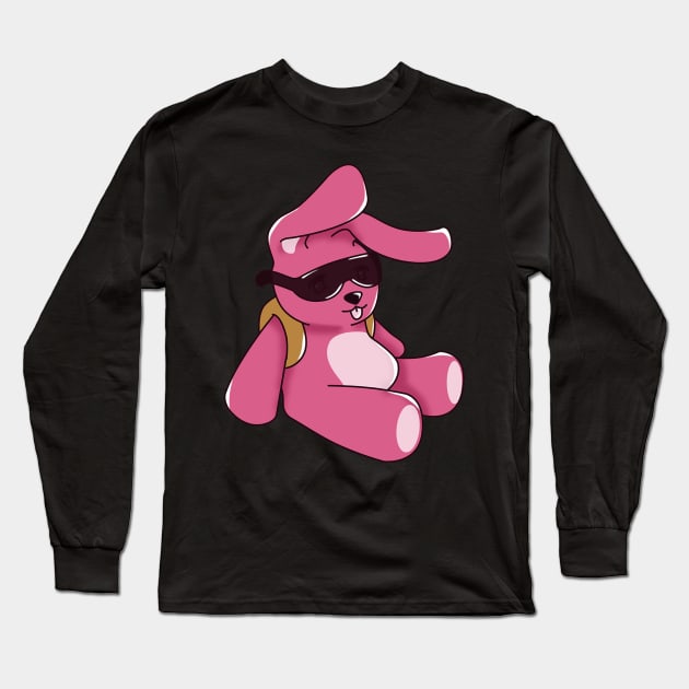 Cute Cartoon Pink Bunny Long Sleeve T-Shirt by KawaiiForYou